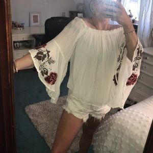 Bell Sleeve White Top